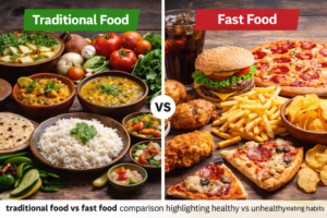 traditional food vs fast food comparison effects of modern food habits on health healthy eating habits for daily life