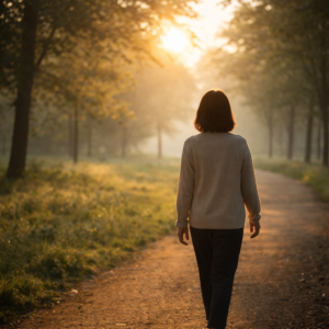 person walking slowly in daily routine improve