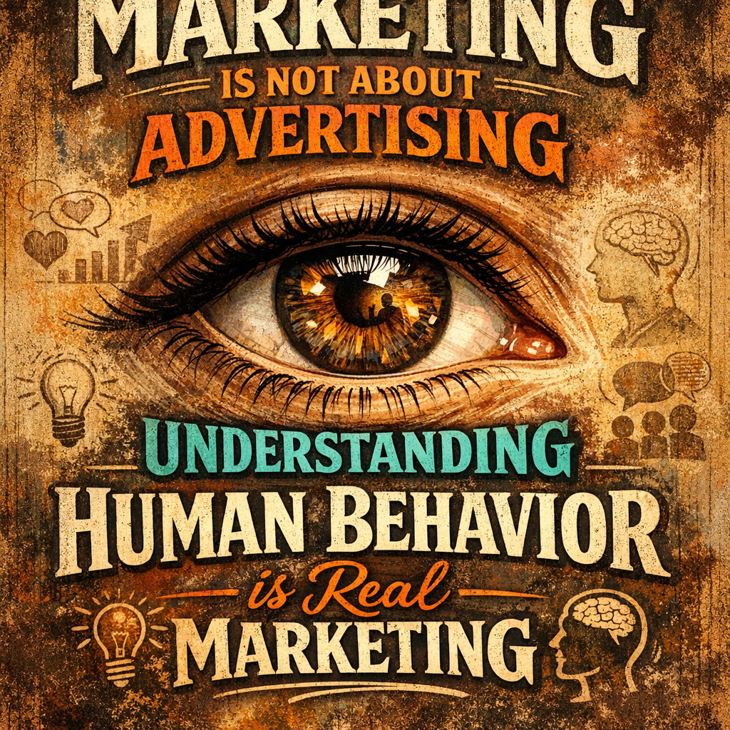 Marketing is not about 1 advertising – understanding human behavior is real marketing