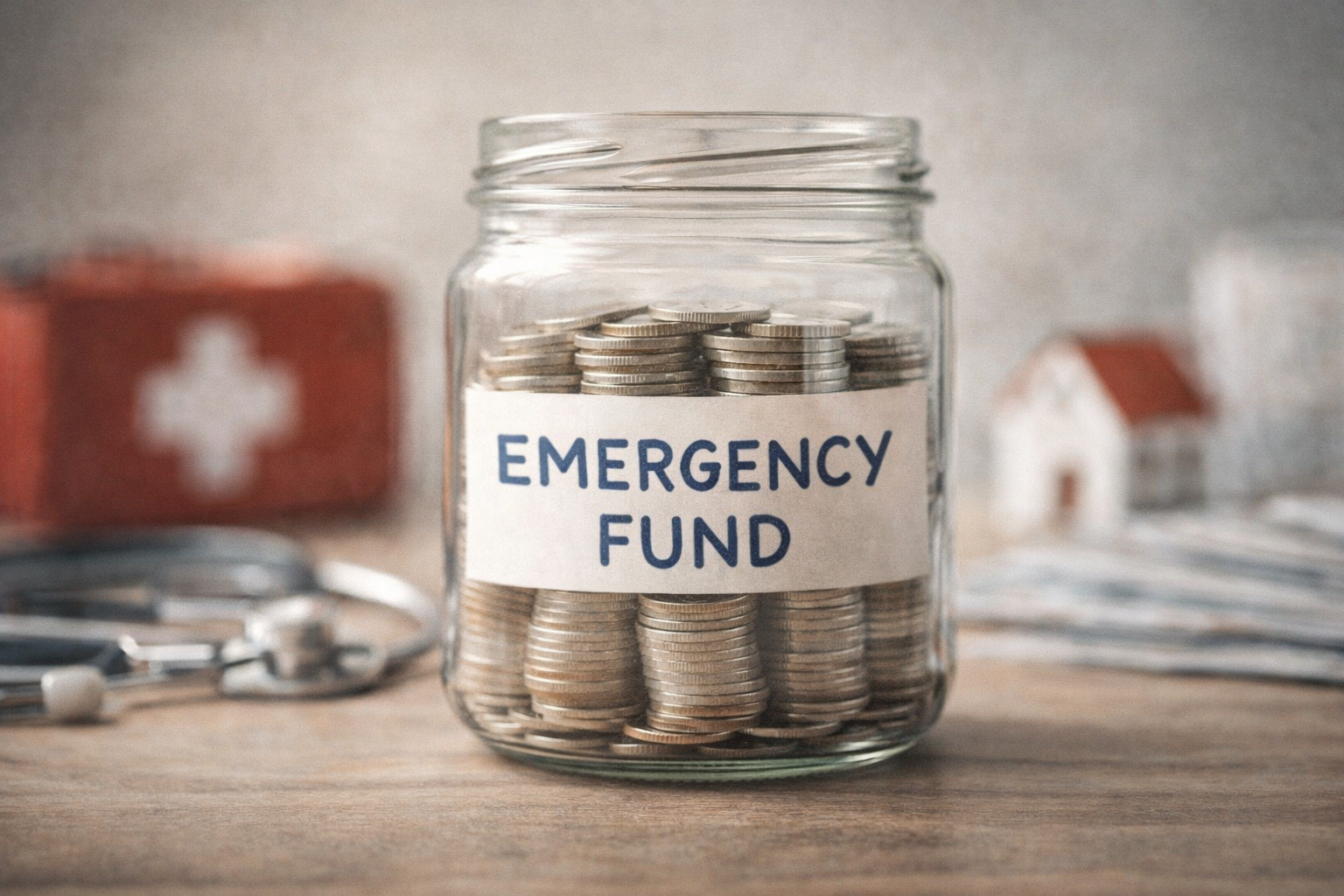 Emergency fund savings kept safely in a jar for financial security